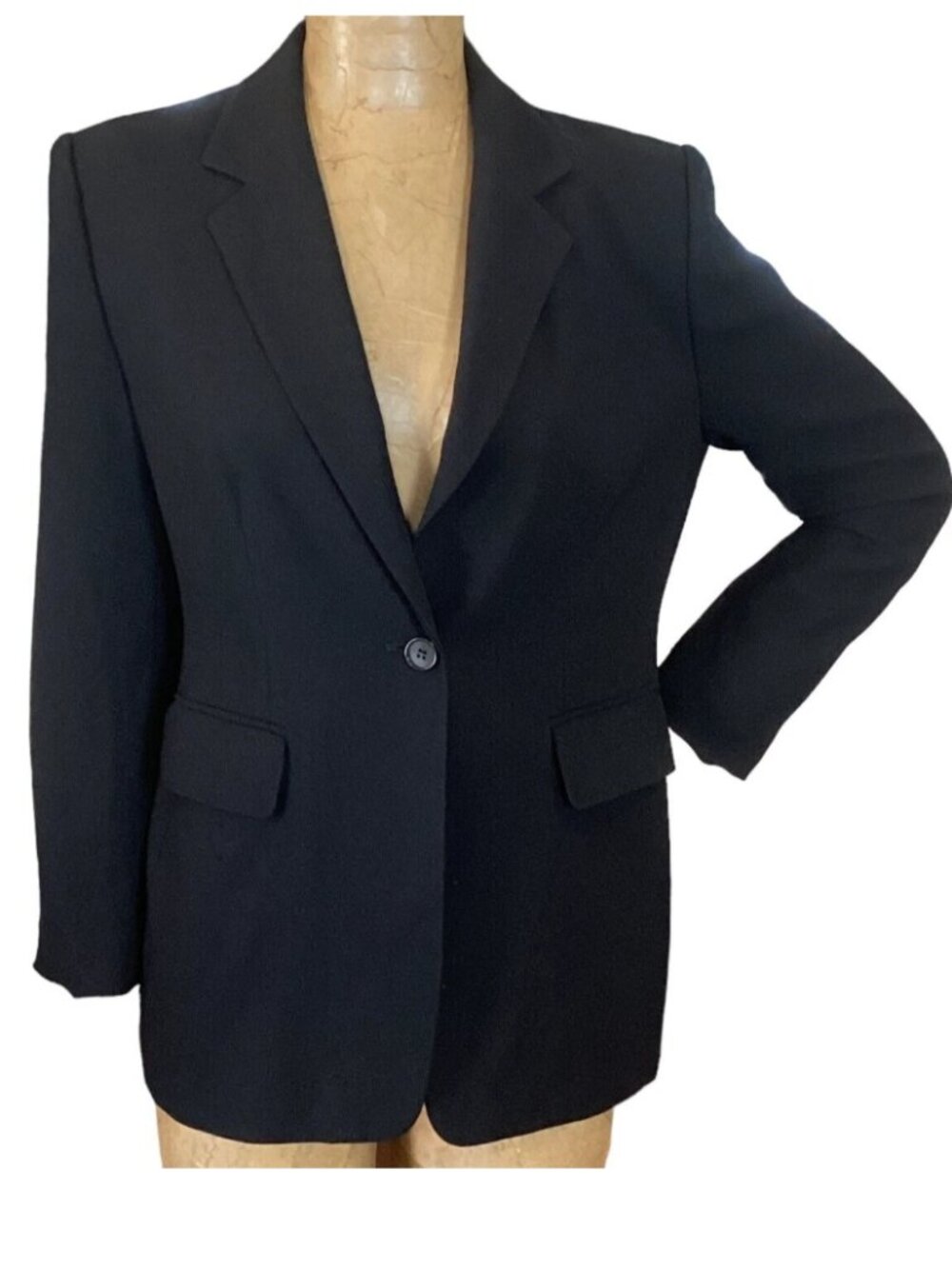 Nygard Collection Black Single Button Blazer Sz 8P #299B - Picture 3 of 11